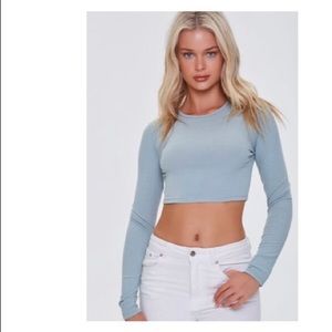 Ribbed Long Sleeve Crop Top